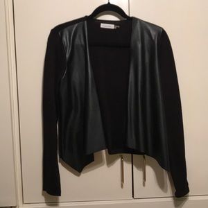 Calvin Klein Faux leather/sweater cardigan